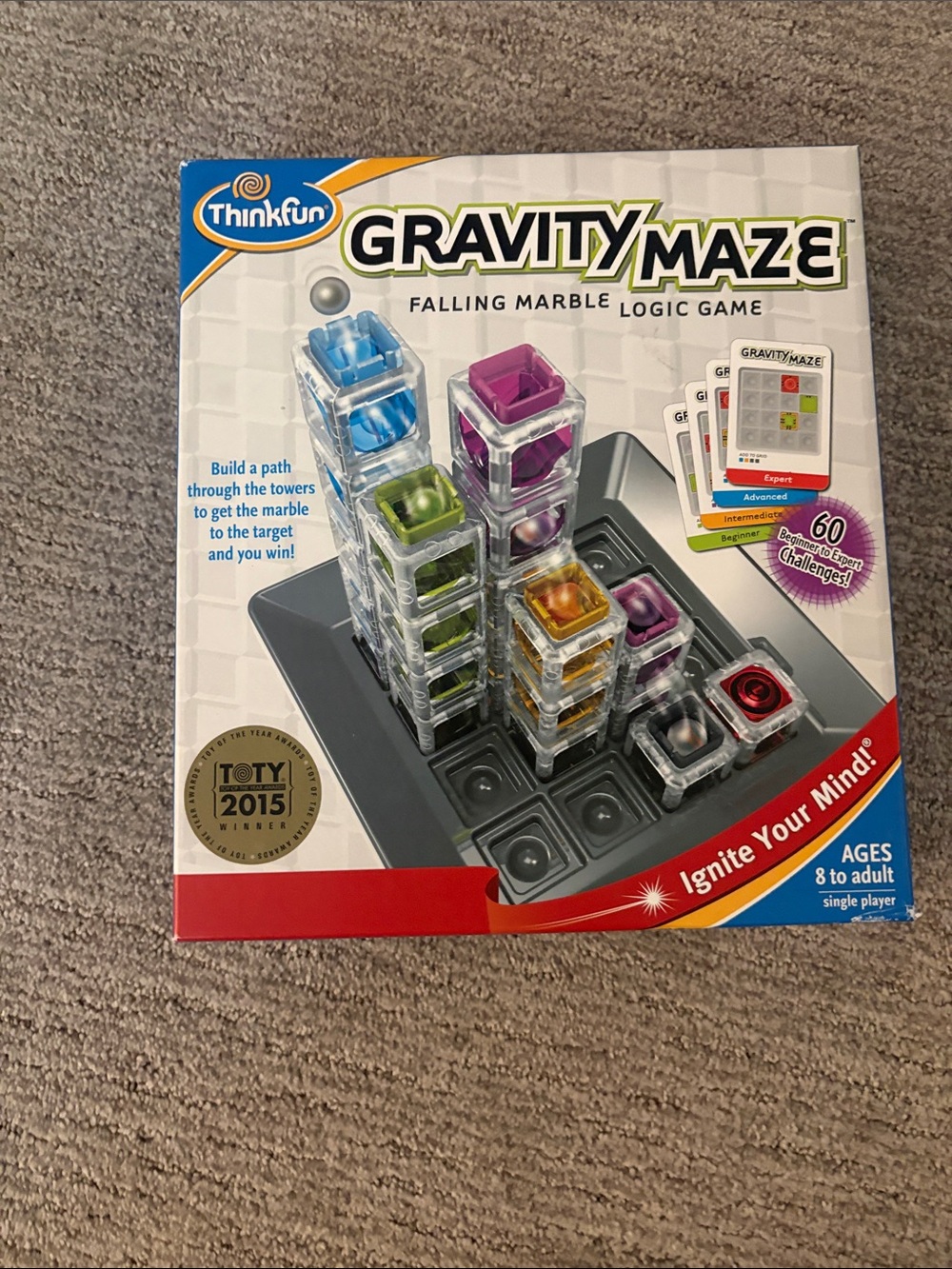 Think! Gravity Maze Logic Game - Blue, Purple, Green, Yellow, Red